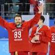 GANGNEUNG, SOUTH KOREA - FEBRUARY 25: Nikita Nestorov #89 of the Olympic Athletes from Russia celebrating with his gold medal following a 4-3 gold medal game win against Germany at the PyeongChang 2018 Olympic Winter Games. (Photo by Andre Ringuette/HHOF-IIHF Images)


